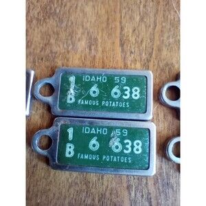 Vintage License Plate Keychains Idaho Match 1959 Disabled American Veterans